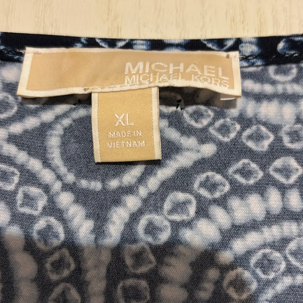 Michael Kors Blue and White‎ Geometric Dress